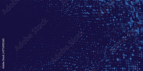 Art blue wavy halftone background. Dot pop art sport style illustration abstract