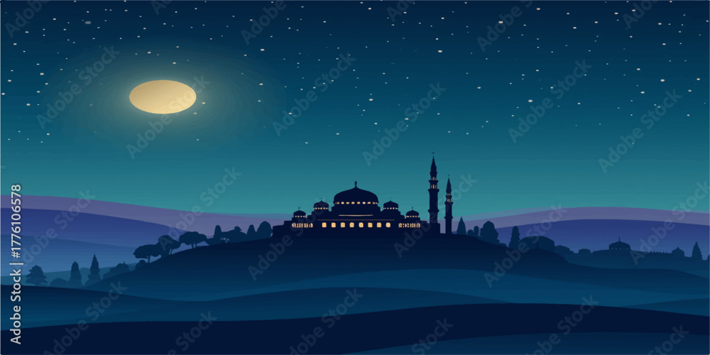 Naklejka premium Moonlit Hagia Sophia