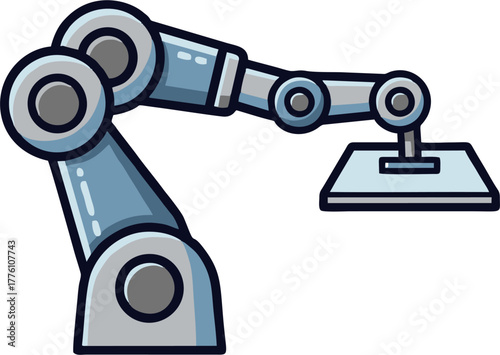 Industrial Robotic Arm Icon for Automation and Manufacturing.