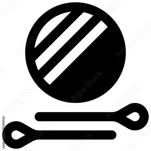 Crafts. Outlined stroke vector icon with black-filled details.
