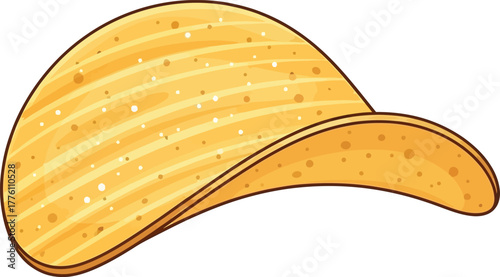 Crispy potato chip isolated on delicious snack food item isolated on transparent background