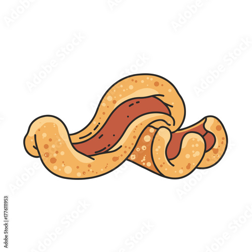 Whimsical Cartoon Hot Dog in a Playful, Artistic, and Unique Style.