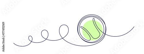 Tennis ball. Continuous one line sign Sport symbol
