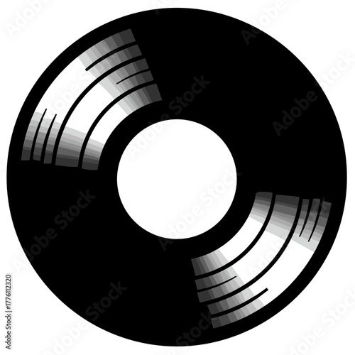 Vintage Black and White Vinyl Record Graphic Design
