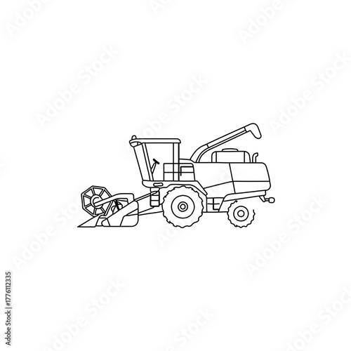 Detailed Outline of a Modern Agricultural Combine Harvester Machine