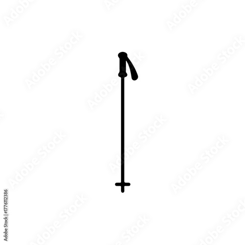 Nordic Walking Pole Silhouette Icon Design