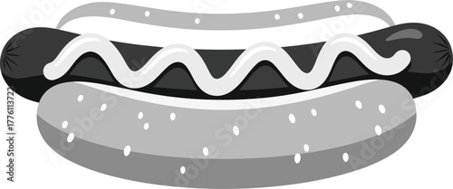 Classic hot dog with mustard and sesame seed bun perfect for fast food and culinary themes isolated on transparent background