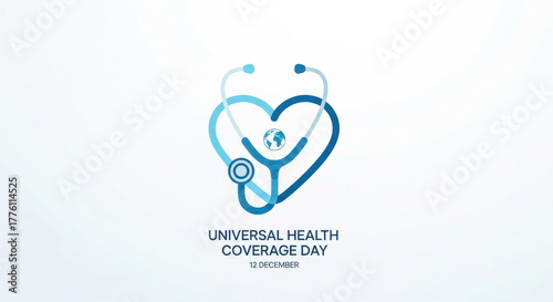 Universal Health Coverage Day - Stethoscope with Globe Icon Representing Global Healthcare and World Public Health