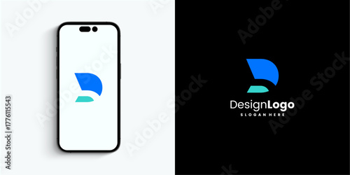 Modern Abstract Letter D Logo Design for Branding and Mobile Applications