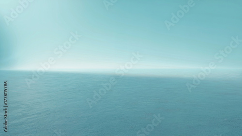 Fototapeta Naklejka Na Ścianę i Meble -  Abstract Horizon of Blue Water and Sky with Soft Light Gradient Blank Background