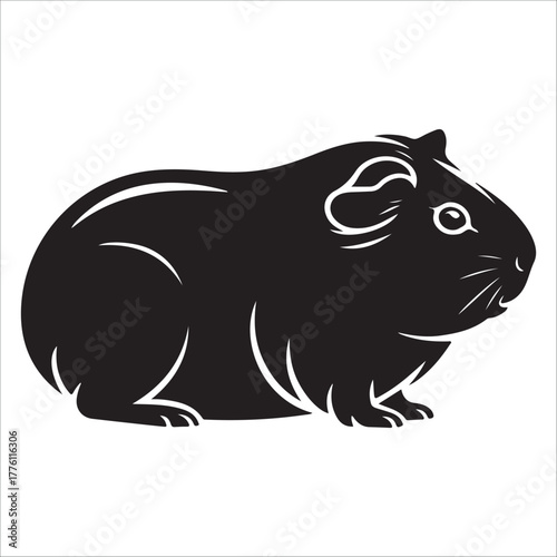 guinea pig silhouette vector illustration on white background