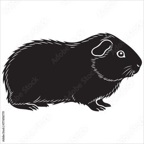 guinea pig silhouette vector illustration on white background