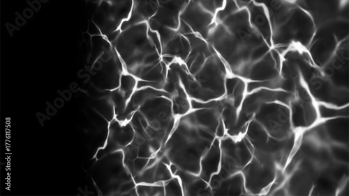 black and white abstract, water waves in sunlight background. Trendy summer nature banner. Defocused aqua-mint liquid colored clear water surface texture with splashes bubbles with copy space.