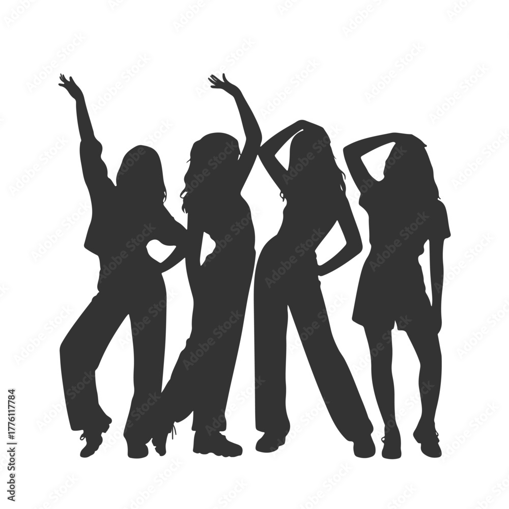 Fototapeta premium Dancing party girl silhouette