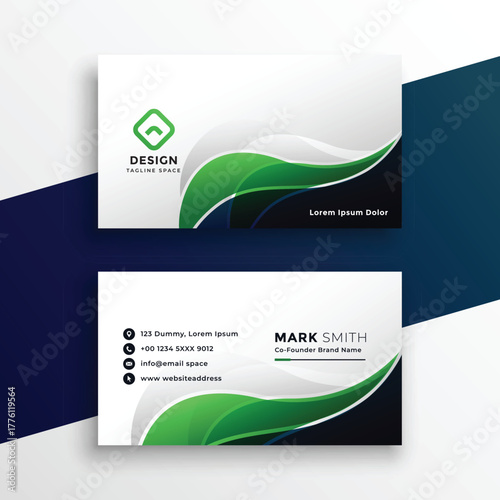 abstract green visiting card design template