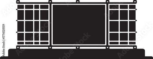 Blank Stage Platform Silhouette for Concert Event, Display Stage Vector Illustration