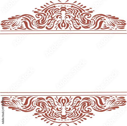Elegant ornamental border with flowing, symmetrical patterns creating a refined decorative frame.