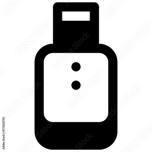 Cleanser. Outlined stroke vector icon with black-filled details.