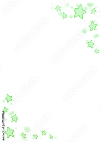 Green Star Hand Drawn Paint Splatter Vertical Frame