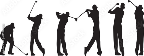vector silhouette of golf player 