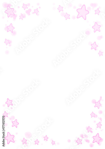 Pink Star Paint Splatter Vertical Frame