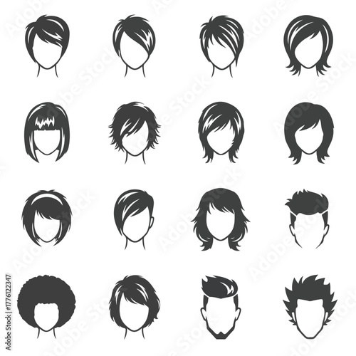 Collection of diverse hairstyles for men and women