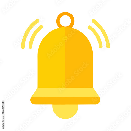Golden bell rings out urgent warning or alert notification