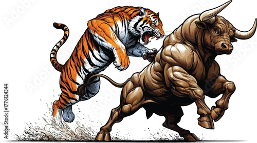 Tiger vs Bull