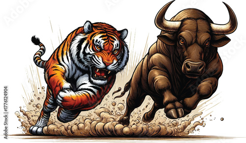 Tiger vs Bull