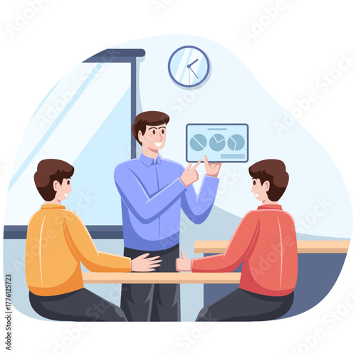 Employee Presenting the Team’s Monthly Work Results