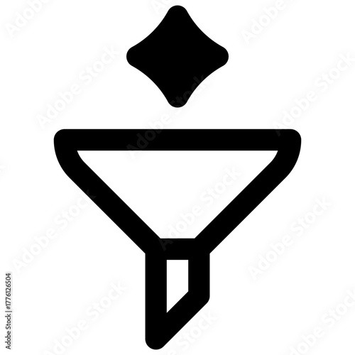 Filter. Outlined stroke vector icon with black-filled details.