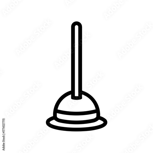 Minimalist Silhouette of a Plumbing Tool  Plunger Icon –