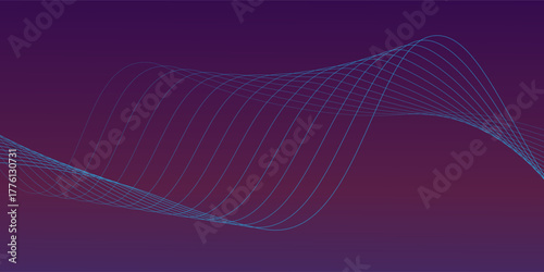 Gradien Blue purple red gradient mesh abstract background with wavy blended lines nice for project