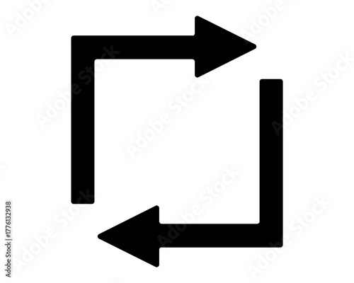 Two rotating arrows square, refresh arrow icon.