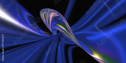 Vortex of Electric Blue Light and Silk