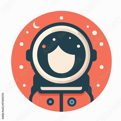 Astronaut in space suit smiling ready for space exploration vector illustration.