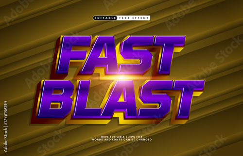 fast blast editable speed race text effect for sports title