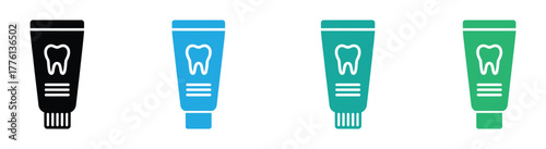 tube of toothpaste doodle hand drawn icon. Outline drawing tube of toothpaste line clipart symbol. Vector illustration