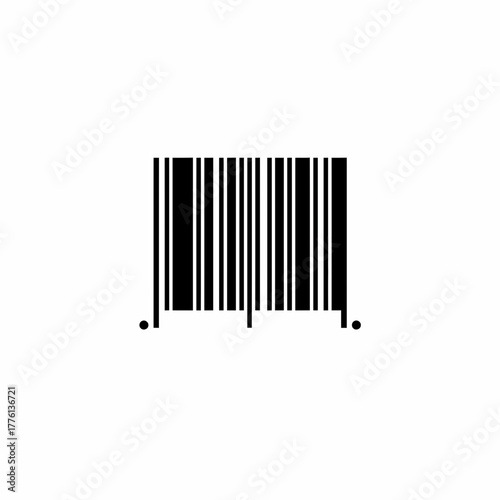 A simple black and white illustration of a barcode, representing product identification and retail.