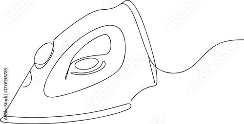 Single line drawing of a chameleon head lizard reptile
