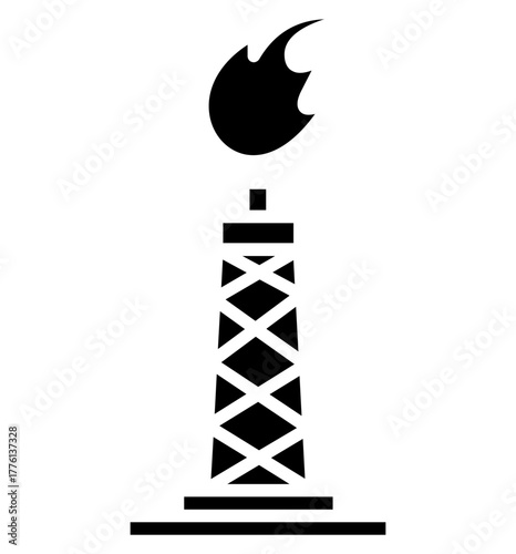 Oil Refinery Flare Icon