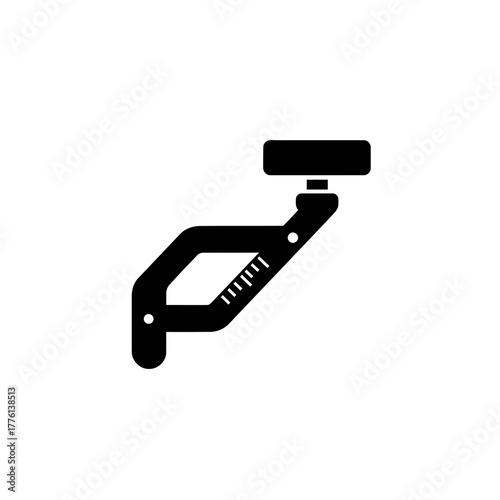 A black and white illustration of a mechanical device with a ruler marking on its arm.