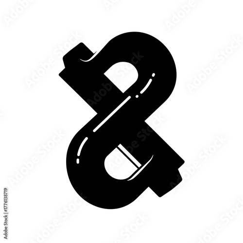 A stylized black ampersand symbol with a dollar sign integrated into its design.