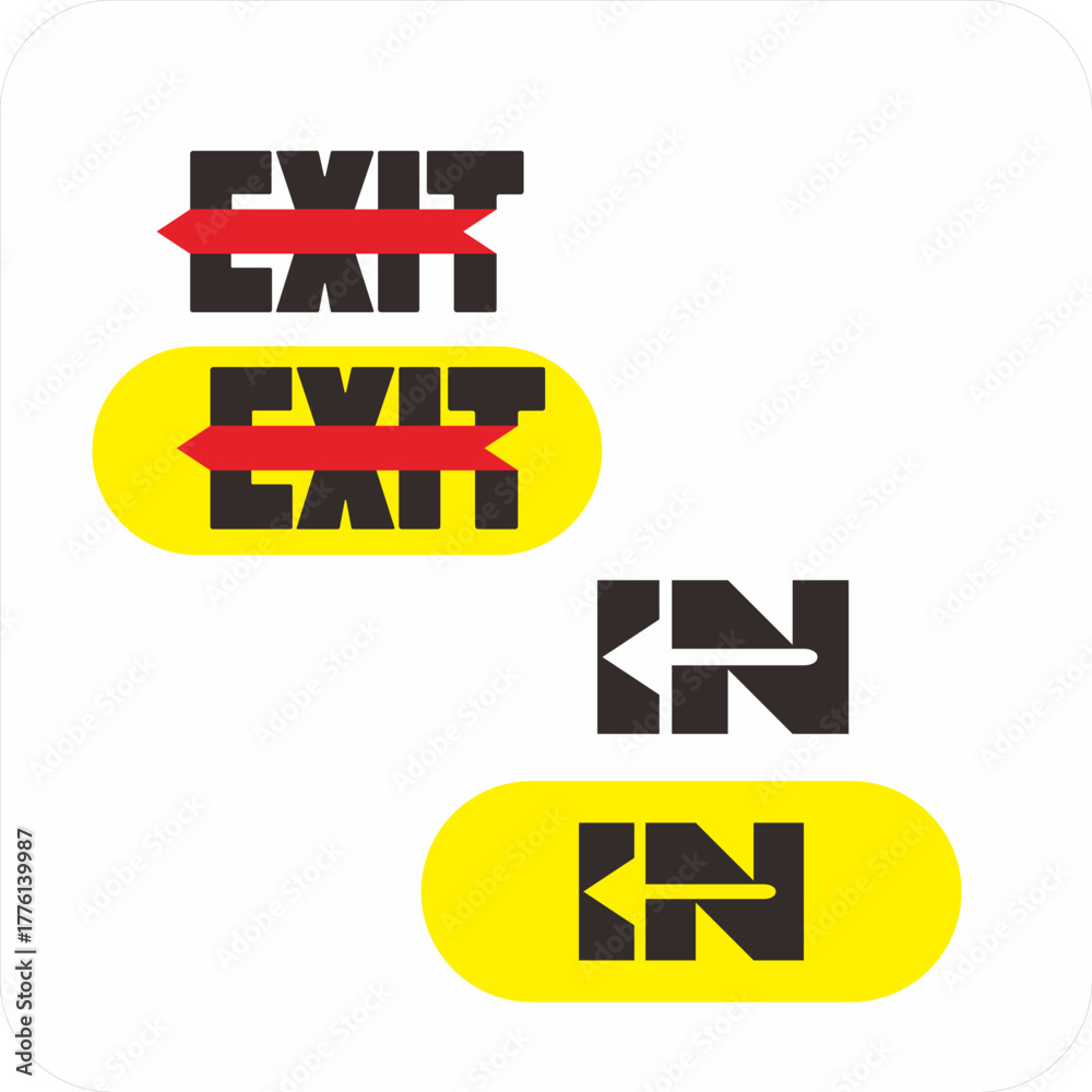Fototapeta premium Emergency Exit Sign Vector Icon