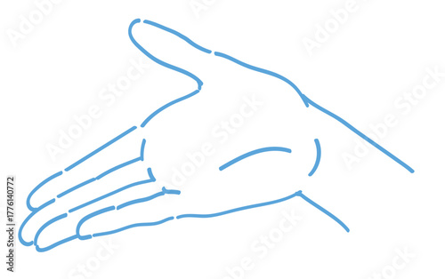 手のジェスチャーのイラスト。どうぞのポーズ。ベクターイラスト素材。