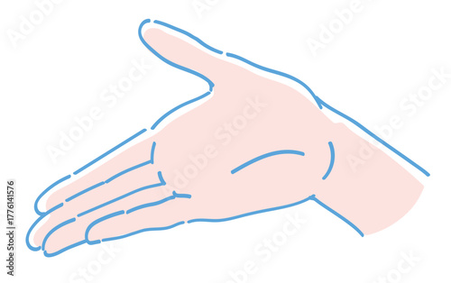 手のジェスチャーのイラスト。ベクターイラスト素材。