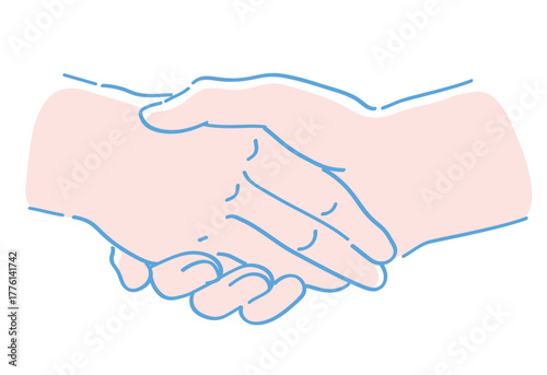 手のジェスチャーのイラスト。握手。ベクターイラスト素材。