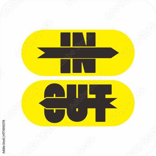 Emergency In Sign and Out Vector Icon