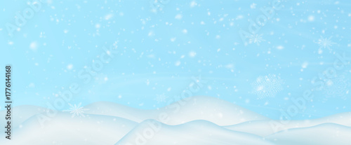Realistic winter background, snowdrifts, snowdrifts, blizzard and wind, snow. Christmas winter landscape, 3D background with snow, vector transparent background, PNG.