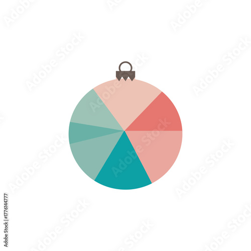 Flat minimalist Christmas ornament vector illustration